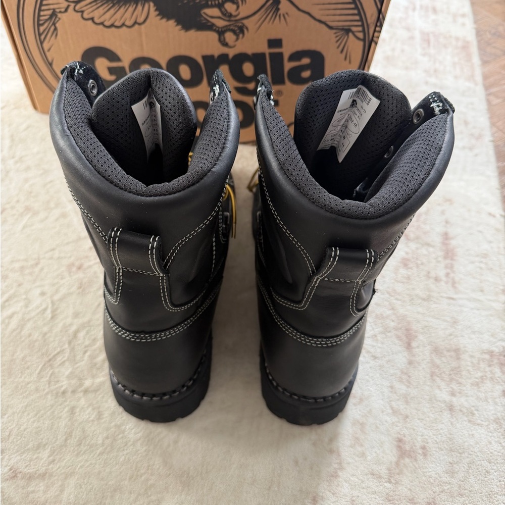 Georgia Boot Men's USA Logger Waterproof Work Boots Black 12W - Picture 4 of 8